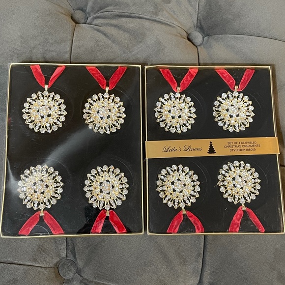 Set of 8 bejeweled Christmas ornaments - Picture 1 of 4